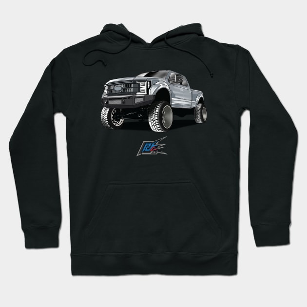 ford f250 hd truck gray Hoodie by naquash